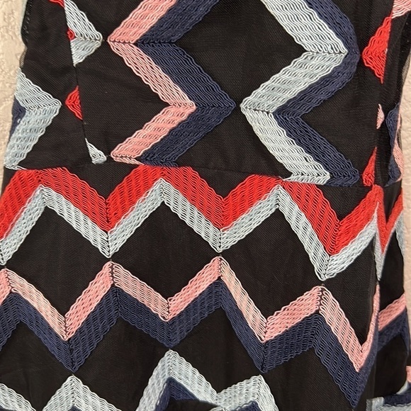 Parker Leona Zig Zag Halter Mini Dress Size 2 - Picture 9 of 15